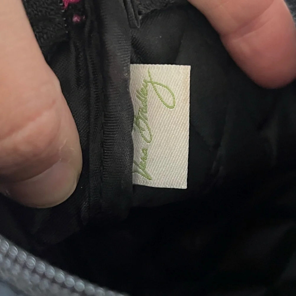 Vera Bradley Black Floral Quilted Pouch